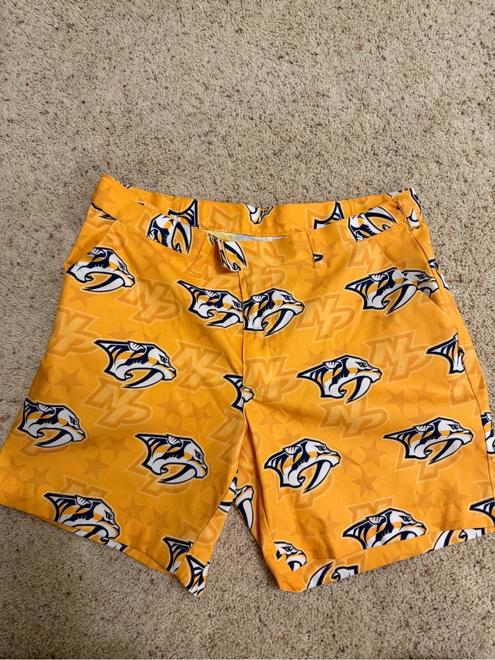 Loudmouth Nashville Predators Shorts 36w, 7” inseam Excellent condition